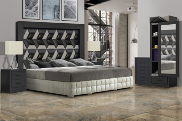 Imagen de Recamara Aurora queen size gris grafito