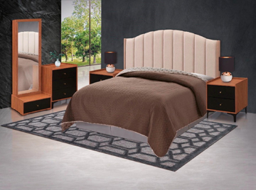 Imagen de Recamara Alejandria king size nogal V/E.