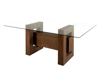 Imagen de Antecomedor Wonder 6 sillas cristal nogal claro