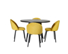 Imagen de Antecomedor Tubular redondo Paola 4 sillas negro