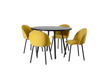 Imagen de Antecomedor Tubular redondo Paola 4 sillas negro