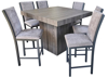 Comedores - Antecomedor Tubular alto Valeria 6 bancos madera abedul