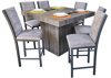 Imagen de Antecomedor Tubular alto Valeria 6 bancos madera abedul