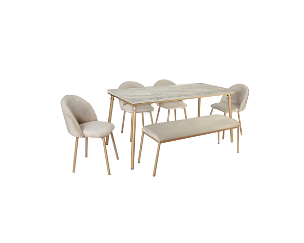 Imagen de Antecomedor Tubular Luciana 4 Sillas 1 Banca