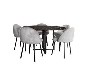 Imagen de Antecomedor Tubular Montecarlo 5 sillas negro mate