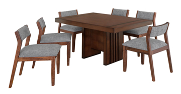Imagen de Antecomedor Badani 6 Sillas Tabaco