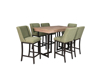 Imagen de Antecomedor Tubular alto Garden 6 bancos verde