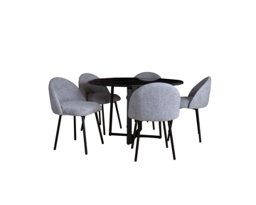 Imagen de Antecomedor Tubular Montecarlo 5 sillas negro mate