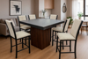Imagen de Antecomedor tubular alto Julieta 6 bancos stone negro/nogal