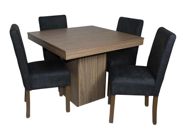 Imagen de Antecomedor Asturias 4 sillas nogal cenizo
