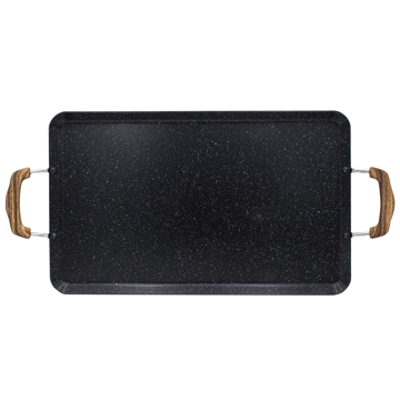 Imagen de Comal Doble con Antiadherente Marmol Color Negro CLC001-01