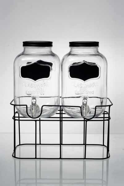 Imagen de Juego de Dispensadores de Cristal 5Lt  con base BlackLabel 2821 Vittori