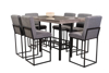 Imagen de Antecomedor Tubular Coco alto 6 bancos negro