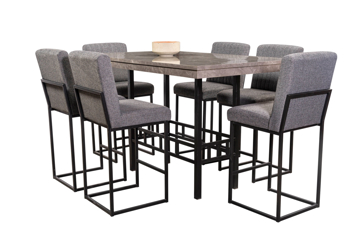 Imagen de Antecomedor Tubular Coco alto 6 bancos negro