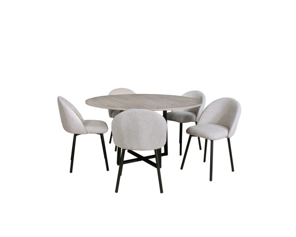 Imagen de Antecomedor tubular Evelyn 5 sillas beige