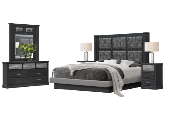 Imagen de Recamara Tiana king size gris grafito