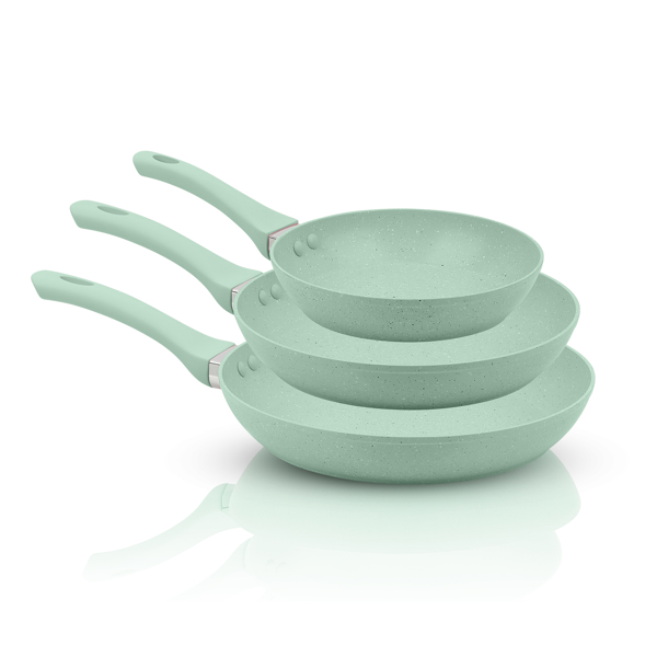 Imagen de Juego de Sartenes REVOLUX de Marmol Granito RV-PAN-3GJADE Color Jade 20/26/28