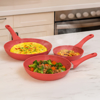 Imagen de Juego de Sartenes REVOLUX de Marmol Granito RV-PAN-3GRED Color Rojo 20/26/28