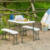 Imagen de Mesa Lifetime Picnic con Bancas 60365 Blanca 1.06m