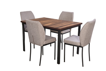 Imagen de Antecomedor Tubular Oporto 4 sillas café