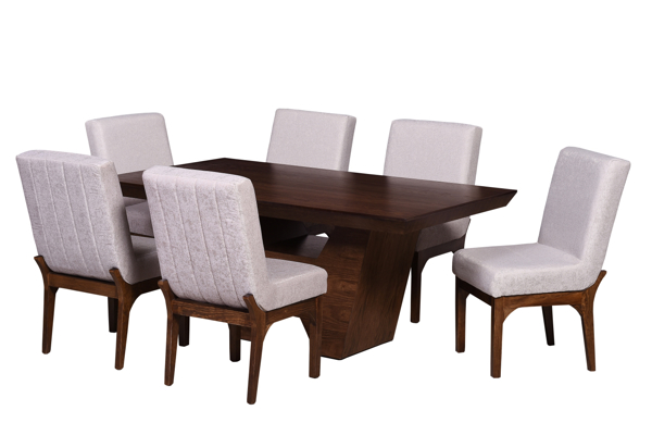 Imagen de Antecomedor Irlanda 6 sillas almendra