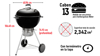 Imagen de Asador de carbón WEBER 14501001Master-Touch 22"