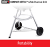 Imagen de Asador de carbón WEBER 1221308 Compact Kettle 18"