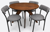Imagen de Antecomedor tubular redondo Ariana 4 sillas Antra/ Rivol Nikel