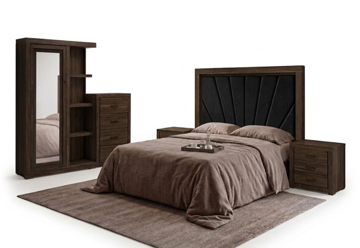 Imagen de Recamara Megan king size nogal veteado