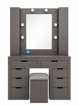 Imagen de Peinador vanity Aruba plata c/ banco