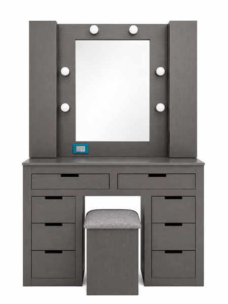Imagen de Peinador vanity Aruba plata c/ banco