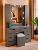 Imagen de Peinador vanity Aruba plata c/ banco