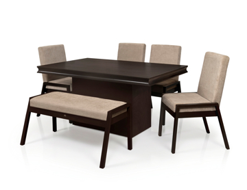 Imagen de Antecomedor Vermont 4 sillas, 1 banca tabaco