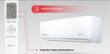 Imagen de Minisplit  Mirage X LIFE SETCLC120J1TON 110V C/CALEF Blanco