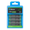 Imagen de Bateria Recargable 4 baterías recargables USB Li-Ion tipo AAA, de 600 mWh BAT-LI-AAA4 USB