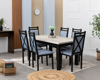 Imagen de Antecomedor tubular Giselle 6 sillas gris/negro