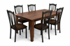 Imagen de Antecomedor tubular Magda 6 sillas chocolate