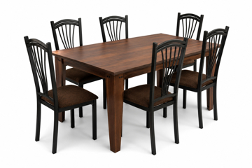 Imagen de Antecomedor tubular Magda 6 sillas chocolate
