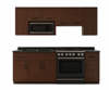 Imagen de Cocina Hampton 2.40 m nogal veteado/ negro