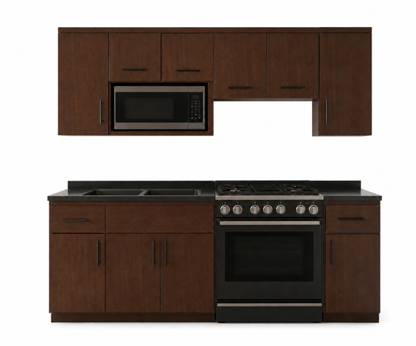 Imagen de Cocina Hampton 2.40 m nogal veteado/ negro