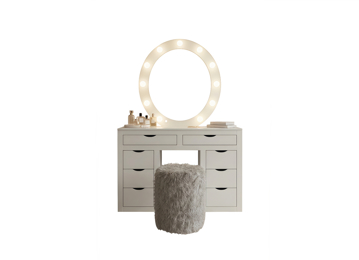 Peinador vanity Plum blanco c/banco - SIN MARCA
