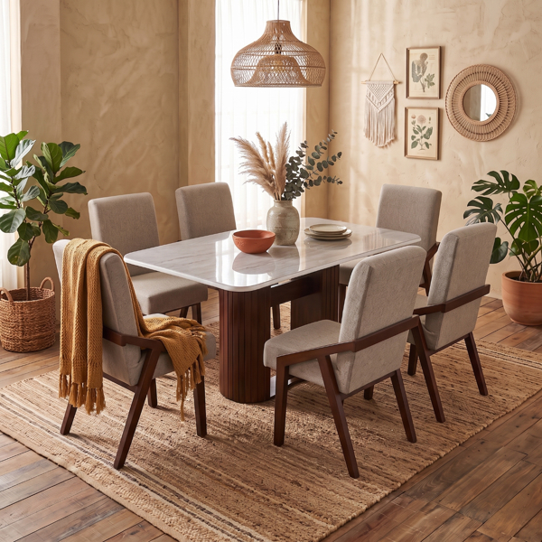 Antecomedor Imperial 6 sillas Tabaco - SIN MARCA