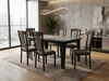 Imagen de Antecomedor Tubular Araceli 6 Sillas Marmol/Negro