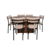 Imagen de Antecomedor Tubular Emma 6 Sillas madera antra/ tapiz moka