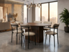 Imagen de Antecomedor Tubular Emma 6 Sillas madera antra/ tapiz moka