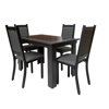 Imagen de Antecomedor Tubular Jessy 4 Sillas negro/gris
